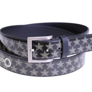 ...BLACK MEN'S BELT "STARS" MADE OF LORRY TARPAULIN.